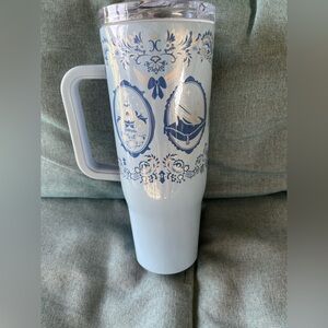 Corkcicle Disney Cinderella Light Blue and White Patterned Mug